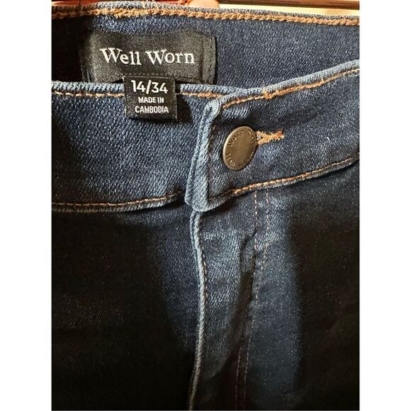 Well Worn Wide Leg Stretch Blue Jeans Size 14 New - Picture 6 of 6